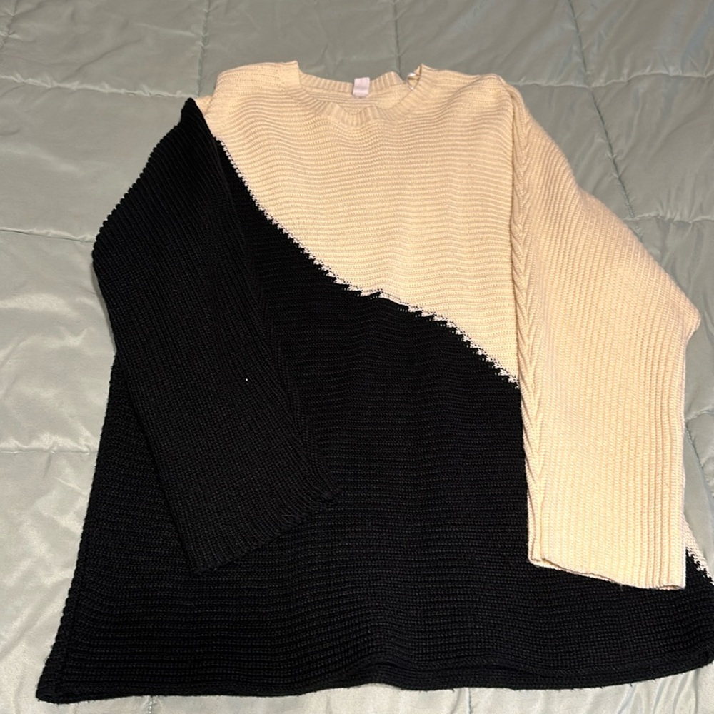 CY Designs Black/Off White Knit Sweater
